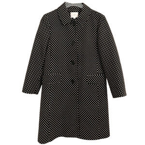 LOFT Black & Beige Polka Dot Trench Coat 6T